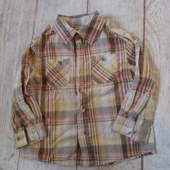 Cherokee long sleeve plaid shirt sz 3T - Picture 1 of 3